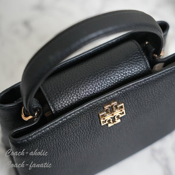 NWT Tory Burch Britten Leather Mini Satchel Crossbody & Wallet in Black *SET* - Picture 14 of 16
